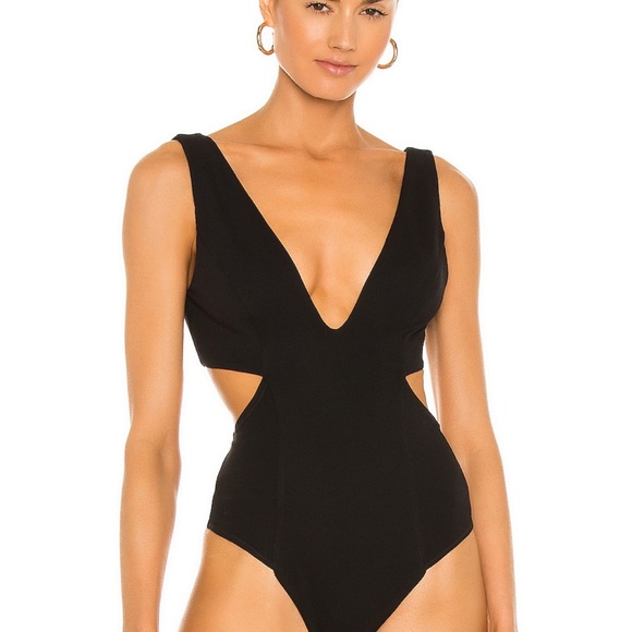 NBD Black V-Neck Bodysuit - Picture 2 of 6
